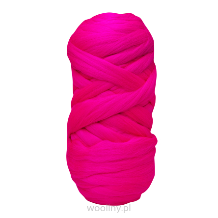 Wełna czesankowa RÓŻ NEONOWY #142 wałek 2 kg do filcowania