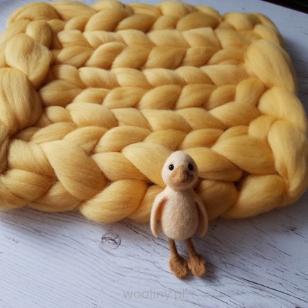 Kocyk czesankowy do sesji noworodkowej ŻÓŁTY #2