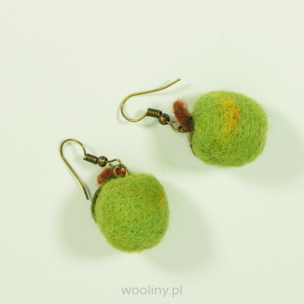 Kolczyk filcowy owoc Zielone Jabłko