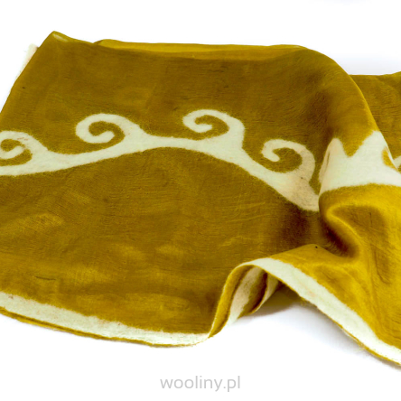 Szal jedwabny nunofilc złoty