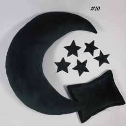 Poduszka Księżyc i gwiazdy do sesji noworodkowej CZARNY velvet 