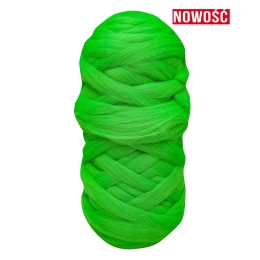 Wełna czesankowa NEON ZIELONY #144 do filcowania i wyplatania koców