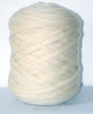 Wełna czesankowa Mini polska BIAŁY ECRU 3kg HURT