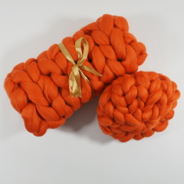 Kocyk czesankowy do sesji noworodkowej DOJRZAŁA POMARAŃCZA