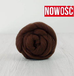 Wełna czesankowa 19mic KAKAOWY merynos australijski 