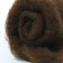Wełna nowozelandzka w błamie do filcowania CIEMNY BRĄZ