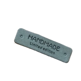 Etykietka metka naszywka Handmade SELEDYNOWA