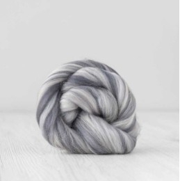 Wełna czesankowa 19mic MELANŻ SZARY merynos australijski