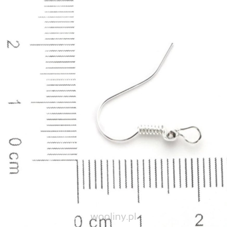 Bigle z kuleczką i sprężynką do kolczyków w kolorze srebrnym 10 szt.