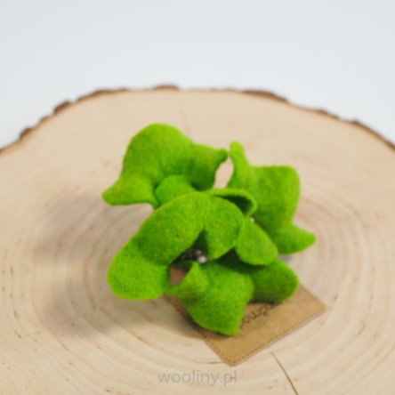 Damska broszka filcowa kwiat Zielony