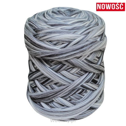Wełna czesankowa polska SZARA ZEBRA #99