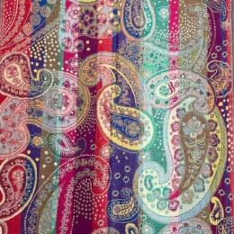 Kolorowy damski szal z wełny z merynosów Paisley