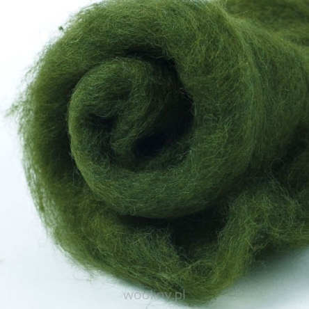 Wełna w błamie do filcowania Ciemny ZIELONY