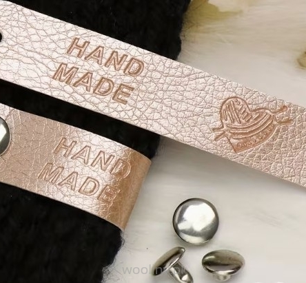 Etykietka metka naszywka Handmade RÓŻ BŁYSK