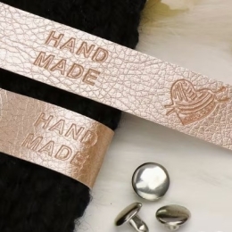 Etykietka metka naszywka Handmade RÓŻ BŁYSK