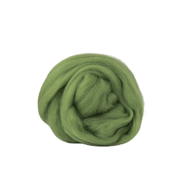 Wełna czesankowa 19mic LIŚĆ ZIELONY merynos australijski 