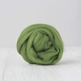 Wełna czesankowa 19mic LIŚĆ ZIELONY merynos australijski 