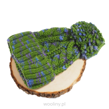 Ciepła czapka męska damska zimowa Zielony