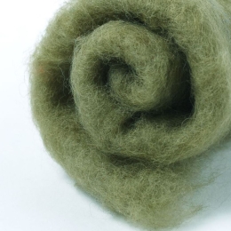 Wełna w błamie do filcowania KHAKI ZIELONA