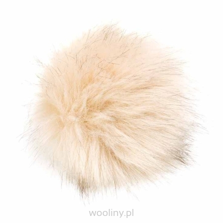 Pompon futrzany do czapki eko futro lis JASNY BEŻ 