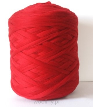 Wełna czesankowa Mini polska CZERWONY 3kg HURT