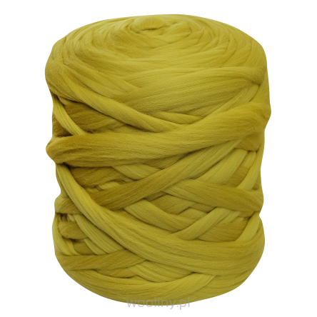 Wełna czesankowa JASNY OLIWKOWY #75 do filcowania i wyplatania koców