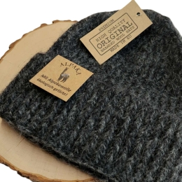 Ciepła czapka męska damksa zimowa ALPAKA MOHER ANTRACYT