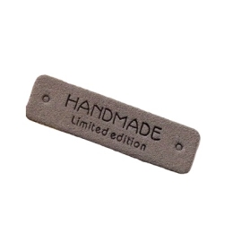 Etykietka metka naszywka Handmade SZARA