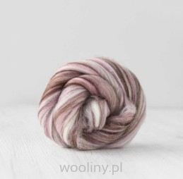 Wełna czesankowa 19mic MELANŻ BRĄZOWY merynos australijski