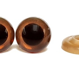 Bezpieczne oczka oczy plastykowe zaciskowe Brązowe 8mm