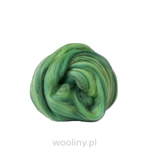 Wełna czesankowa 19mic MELANŻ ZIELONY merynos australijski