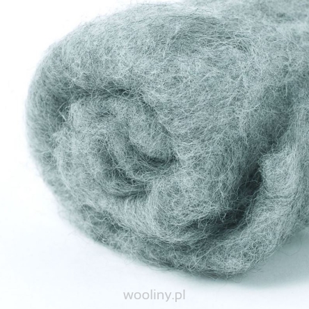 Melanżowa szaro-grafitowa wełna w błamie z merynosu nowozelandzkiego do filcowania na sucho i mokro