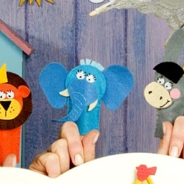 Zestaw Pacynki lew, słoń i osioł