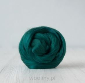 Czesanka bawełniana do filcowania BUTELKOWA ZIELONA