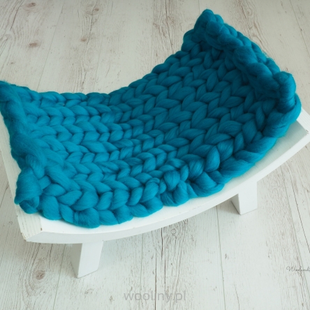 Kocyk czesankowy do sesji noworodkowej TURKUS #27