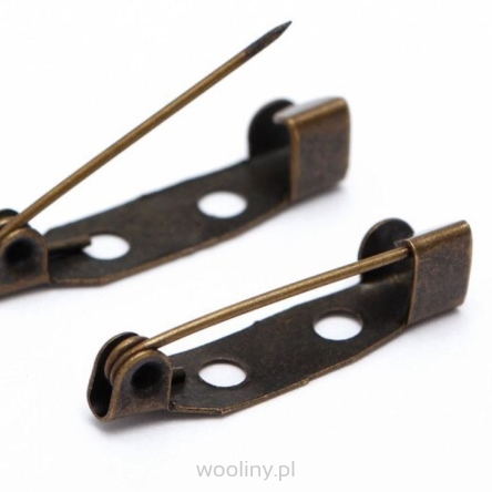 Baza do broszek 20x5 mm, antyczny brąz.