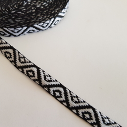 Taśma tasiemka aztecki etno boho folk 12mm dwustronna