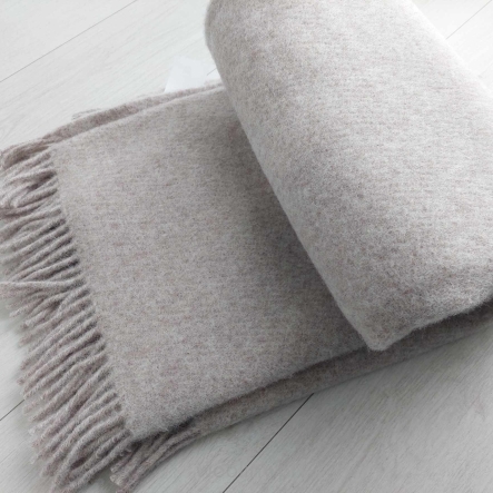 Wełniany pled narzuta koc z wełny merynos 140x205 cm