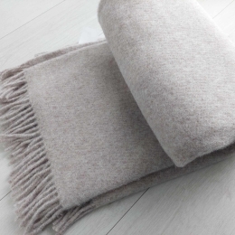 Wełniany pled narzuta koc z wełny merynos 140x205 cm