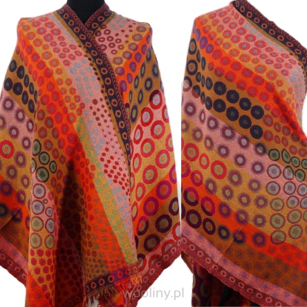 Damski wełniany szal merynosów Ognisty
