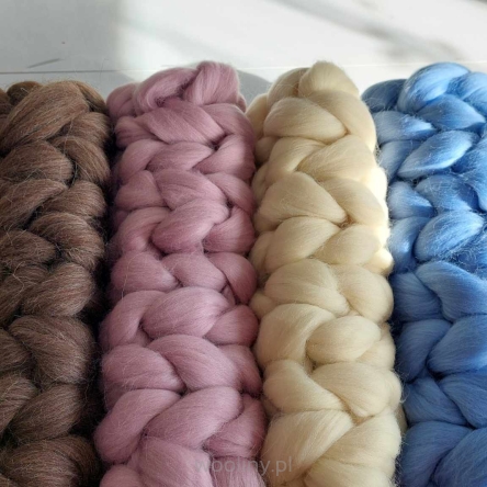 Kocyk czesankowy do sesji noworodkowej NIEBIESKI