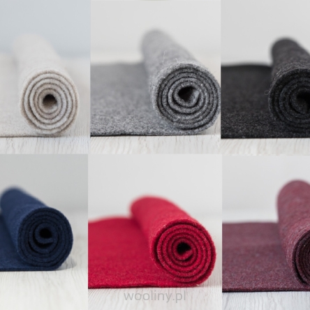 Filc wełniany 3mm Zestaw MELANŻ 30x30cm 6 kolorów