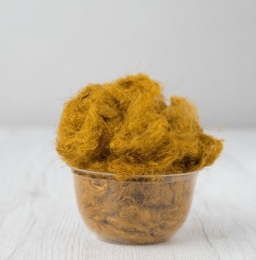 Czesanka jedwabna Sari do filcowania ZŁOTA