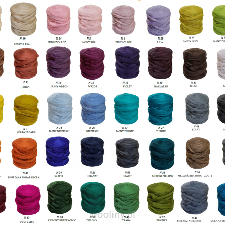 Wełna czesankowa polska Zestaw 70 kolorów