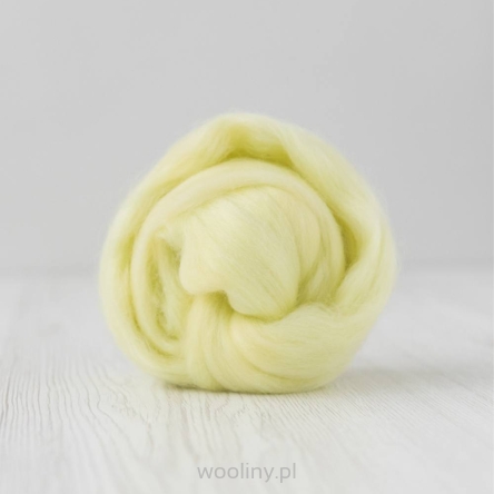 Wełna czesankowa 19mic ŻÓŁTY PASTEL merynos australijski 