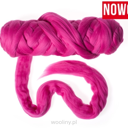 Wełna czesankowa merynos australijski 19mic RÓŻ MAGENTA