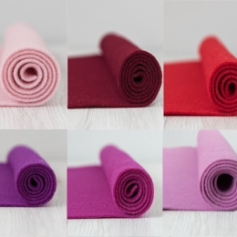 Filc wełniany 2mm Zestaw JAGODOWY 30x30cm 6 kolorów