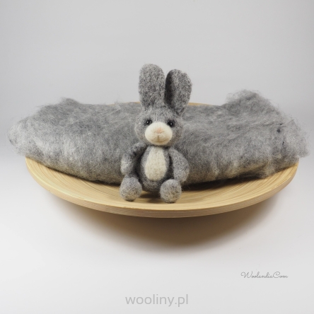 MELANŻ SZARO-GRAFITOWA Chmurka wełniana do wypełnienia koszy do sesji noworodkowej