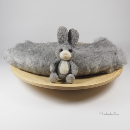 MELANŻ SZARO-GRAFITOWA Chmurka wełniana do wypełnienia koszy do sesji noworodkowej