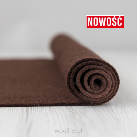 Filc wełniany 2mm BRĄZOWY 30x30cm dekoracyjny